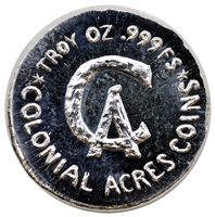 2021 Beaver Bullion 1oz .999 Silver 30th Ann. of Colonial Acres Coins Round (No Tax)