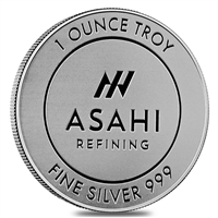 Asahi 1oz .999 Fine Silver Round (Tax Exempt) Scratched