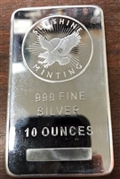 Sunshine Mint 10oz. Fine Silver Bar No Tax (Unsealed/Lightly Toned)