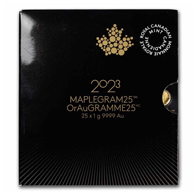 2023 Canada 25 x 1g Gold Maple Leaf Maplegram Sheet - No Credit Cards or PayPal (No Tax)