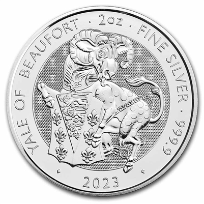 2023 Great Britain 5-Pound Royal Tudor Beasts: The Yale of Beaufort 2oz .9999 Silver (No Tax)