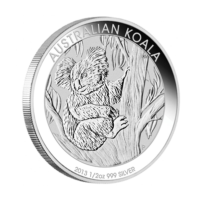 2013 Australia 50-cent Koala 1/2oz .999 Silver Coin (No Tax) Lightly Toned