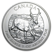 2013 Canada $5 Wildlife Antelope 1oz .9999 Silver (No Tax) Lightly Toning