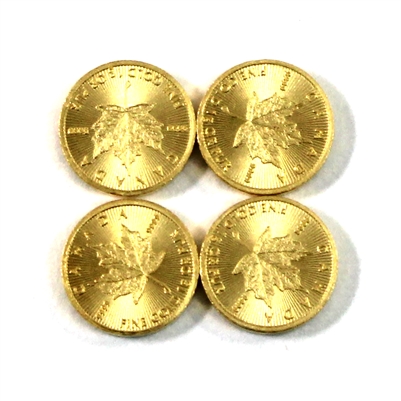 4x Maplegram 2020 Canada 50-cent 1 gram .9999 Gold Maple Leaf Coins, 4Pcs (No Tax)