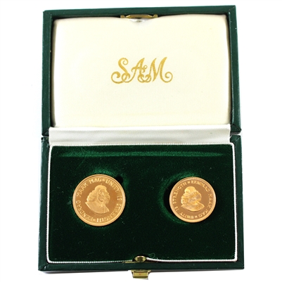 South Africa 1981 2-coin Gold Proof Set in Original Case (Issues)