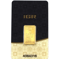 IGR 10g .9999 Gold Bar in Assay Card (No Tax) - Package Lightly scratched