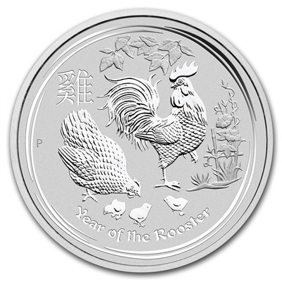 2017 Australia 2oz. Silver Lunar Rooster BU (TAX Exempt)