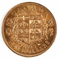 1913 Canada $10 Gold Almost Uncirculated (AU-50) $