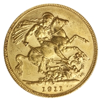 1911C Canada Gold Sovereign AU-UNC (AU-55)