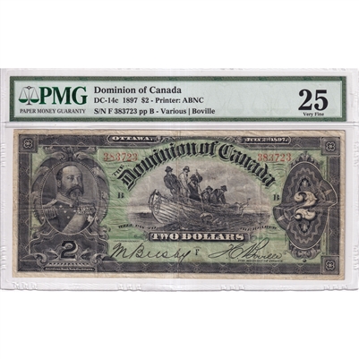 DC-14c 1897 Dominion $2 Various-Boville, PMG Certified VF-25