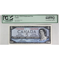 BC-39cA 1954 Canada $5 Bouey-Rasminsky, Replacement, *R/X PCGS Certified CUNC-64 PPQ