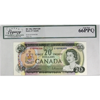 BC-50a 1969 Canada $20 Beattie-Rasminsky, EY Legacy Certified GUNC-66 PPQ
