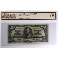 BC-25a 1937 Canada $20 Osborne-Towers, A/E BCS Certified F-15