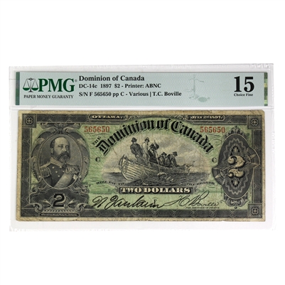 DC-14c 1897 Dominion $2 Various-Boville, PMG Certified F-15