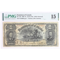 DC-13b 1898 Dominion $1 Various-Courtney, Outward 1s, Series F, Check C, PMG Cert. F-15
