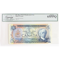 BC-48aA 1972 Canada $5 Bouey-Rasminsky, Replacement, *CA, Legacy Certified CUNC-65 PPQ