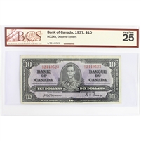 BC-24a 1937 Canada $10 Osborne-Towers, A/D, BCS Certified VF-25