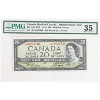 BC-41aA 1954 Canada $20 B-C, Modified Portrait, Replacement, *A/E, PMG Certified VF-35
