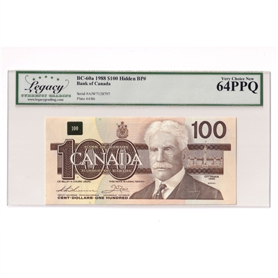 BC-60a 1988 Canada $100 T-C, HBPN, AJW, Legacy Certified Very Choice NEW 64 PPQ