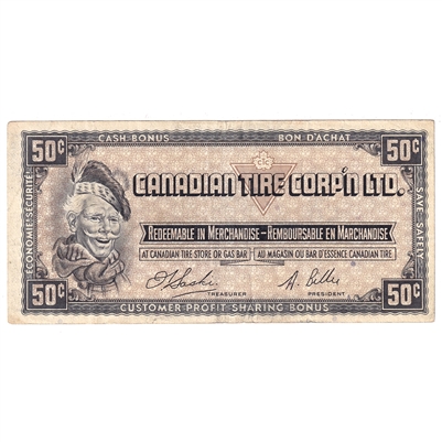 S1-E-E 1961 Canadian Tire Coupon 50 Cents Very Fine