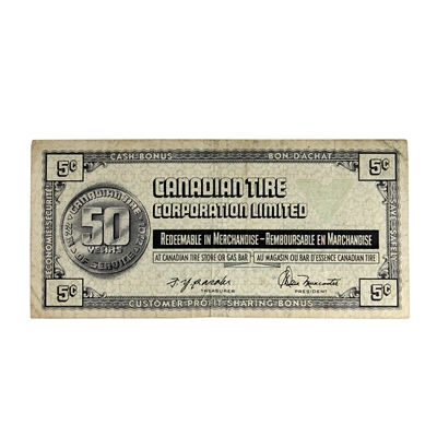 S2-B-S 1972 Canadian Tire Coupon 5 Cents Fine