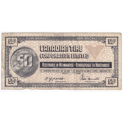 S2-E-V 1972 Canadian Tire Coupon 50 Cents Fine