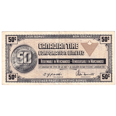 S3-E-V 1972 Canadian Tire Coupon 50 Cents VF-EF