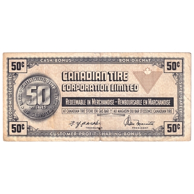 S3-E-V 1972 Canadian Tire Coupon 50 Cents F-VF