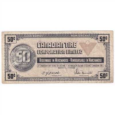 S3-E-V 1972 Canadian Tire Coupon 50 Cents Fine