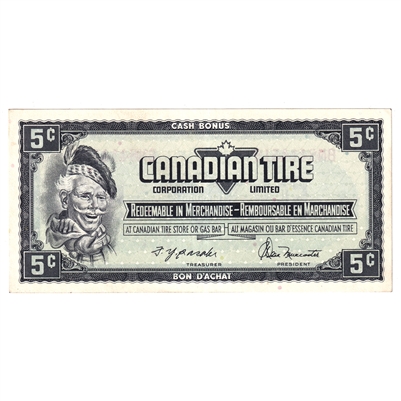 S4-B-BN 1974 Canadian Tire Coupon 5 Cents Uncirculated