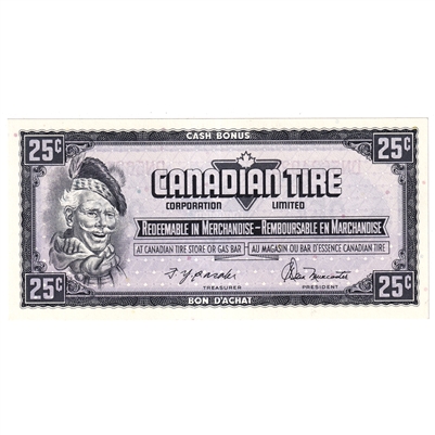 S4-D-DN 1974 Canadian Tire Coupon 25 Cents Uncirculated