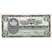 S5-B-KN 1976 Canadian Tire Coupon 5 Cents Almost Uncirculated