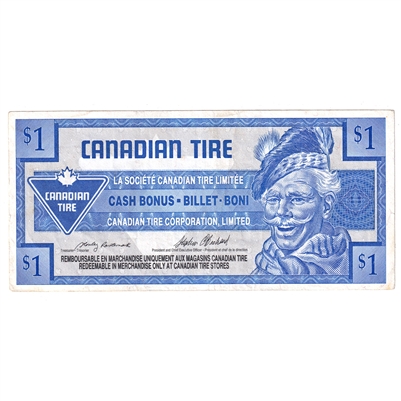S17-Fa1-*0 Replacement 1992 Canadian Tire Coupon $1.00 Very Fine