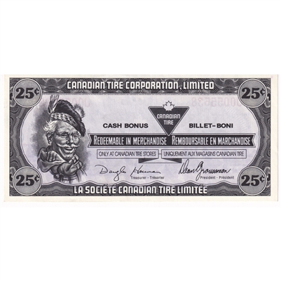 S10-D-J 1989 Canadian Tire Coupon 25 Cents Almost Uncirculated