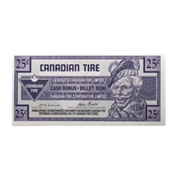 S17-D-99 1992 Canadian Tire Coupon 25 Cents Uncirculated