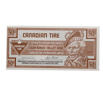 S17-E-99 1992 Canadian Tire Coupon 50 Cents Uncirculated