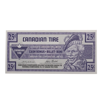S17-Da-*0 Replacement 1992 Canadian Tire Coupon 25 Cents Uncirculated
