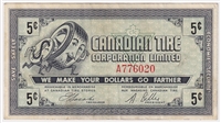 G5-A-A 1964 Canadian Tire Coupon 5 Cents F-VF
