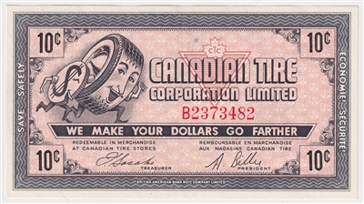 G6-B-B 1968 Canadian Tire Coupon 10 Cents Uncirculated