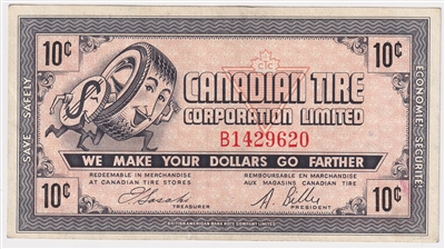 G6-B-B 1968 Canadian Tire Coupon 10 Cents Extra Fine