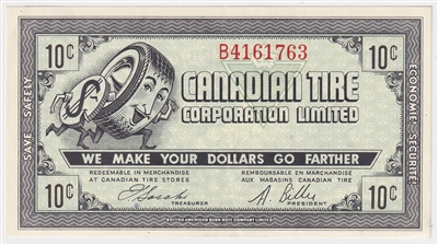 G7-B-B1 1972 Canadian Tire Coupon 10 Cents AU-UNC