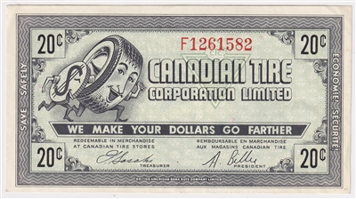 G7-D-F1 1972 Canadian Tire Coupon 20 Cents Almost Uncirculated