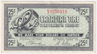 G7-E-V2a Serifs 1972 Canadian Tire Coupon 25 Cents Extra Fine