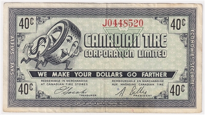 G7-H-J 1972 Canadian Tire Coupon 40 Cents Very Fine