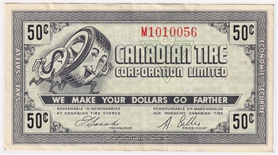 G7-J-M 1972 Canadian Tire Coupon 50 Cents Extra Fine