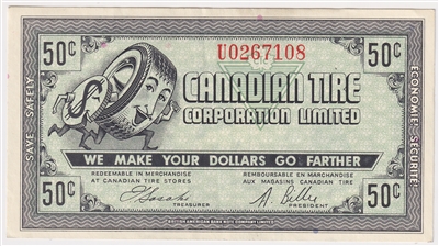 G7-J-U 1972 Canadian Tire Coupon 50 Cents Almost Uncirculated
