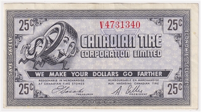 G8-C-V2 Serifs 1978 Canadian Tire Coupon 25 Cents VF-EF (Ink)