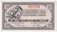 G8-D-U2 Serifs 1978 Canadian Tire Coupon 50 Cents Almost Uncirculated