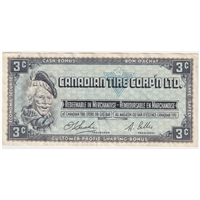 S1-A-A 1961 Canadian Tire Coupon 3 Cents VF-EF