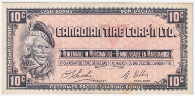 S1-C-C 1961 Canadian Tire Coupon 10 Cents Extra Fine (Stain)